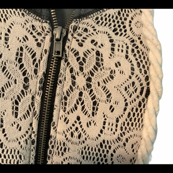 LACE FRONT HOODIE W/rope drawstring - Picture 3 of 4